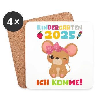Kindergarten 2025 Kinder Geschenk Kita 2025 Deko - Untersetzer (4er-Set) - Weiß - Vorne