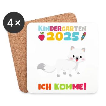 Kindergarten 2025 Kinder Geschenk Kita 2025 Deko - Untersetzer (4er-Set) - Weiß - Vorne