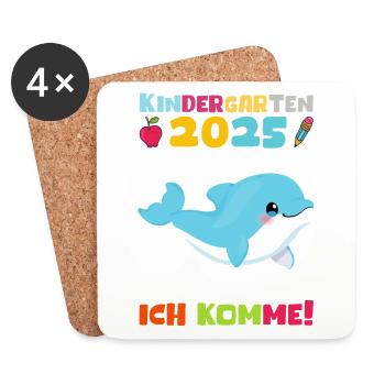 Kindergarten 2025 Kinder Geschenk Kita 2025 Deko - Untersetzer (4er-Set) - Weiß - Vorne