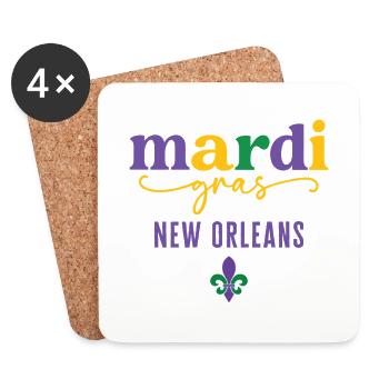 Mardi Gras : La Nouvelle-Orléans - Dessous de verre (lot de 4) - blanc - Devant