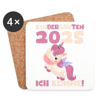 Kindergarten 2025 Girl Gift Kita 2025 Decoration - Coasters (set of 4) - white - Front