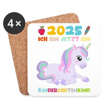 Kindergarten 2025 Girl Gift Kita 2025 Decoration - Coasters (set of 4) - white - Front