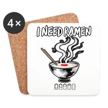 Ich brauche Ramen - Untersetzer (4er-Set) - Weiß - Vorne