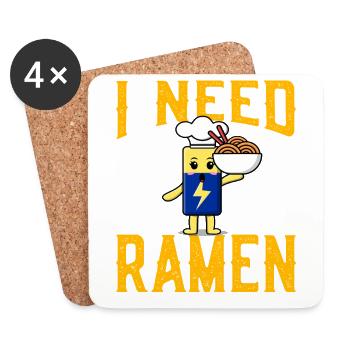 Ich brauche Ramen - Untersetzer (4er-Set) - Weiß - Vorne