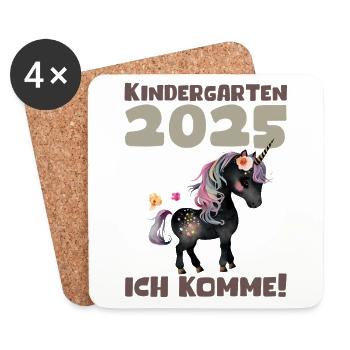 Kindergarten 2025 Girl Gift Kita 2025 Decoration - Coasters (set of 4) - white - Front