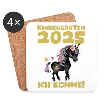 Cadeau de maternelle 2025 pour fille Kita 2025 Décoration - Dessous de verre (lot de 4) - blanc - Devant