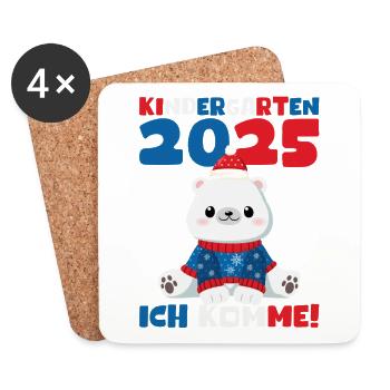 Kindergarten 2025 Kinder Geschenk Kita 2025 Deko - Untersetzer (4er-Set) - Weiß - Vorne