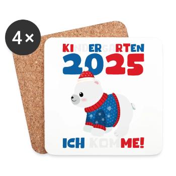 Kindergarten 2025 Kinder Geschenk Kita 2025 Deko - Untersetzer (4er-Set) - Weiß - Vorne