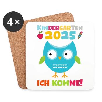 Kindergarten 2025 Kids Gift Kita 2025 Decoration - Coasters (set of 4) - white - Front