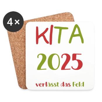 Farewell Kindergarten 2025 Gift Girls Boys - Coasters (set of 4) - white - Front
