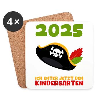 Kita de cadeaux pour enfants de la maternelle 2025 Décoration 2025 - Dessous de verre (lot de 4) - blanc - Devant