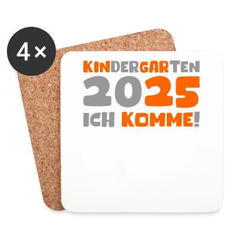 Kindergarten 2025 Kinder Geschenk Kita 2025 Deko - Untersetzer (4er-Set) - Weiß - Vorne