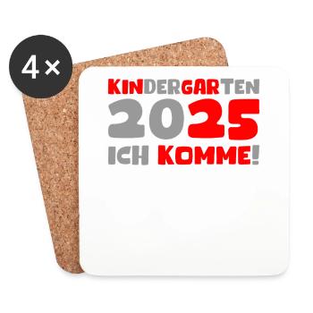 Kindergarten 2025 Kids Gift Kita 2025 Decoration - Coasters (set of 4) - white - Front