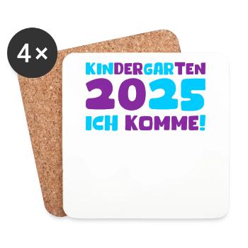 Kindergarten 2025 Kids Gift Kita 2025 Decoration - Coasters (set of 4) - white - Front