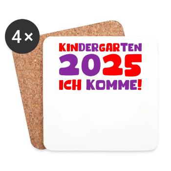 Kindergarten 2025 Kids Gift Kita 2025 Decoration - Coasters (set of 4) - white - Front