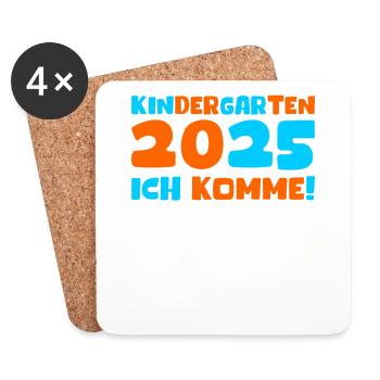 Kindergarten 2025 Kinder Geschenk Kita 2025 Deko - Untersetzer (4er-Set) - Weiß - Vorne
