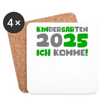 Kindergarten 2025 Kids Gift Kita 2025 Decoration - Coasters (set of 4) - white - Front