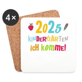 Kindergarten 2025 Children Gift Kita 2025 Decoration - Coasters (set of 4) - white - Front
