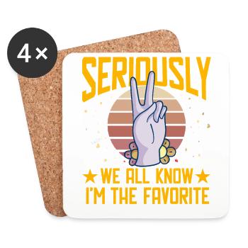 Sérieusement, nous savons tous que je suis le favori - Dessous de verre (lot de 4) - blanc - Devant