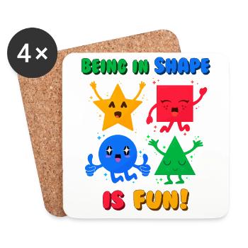 Funny Shapes (Kawaii) - Untersetzer (4er-Set) - Weiß - Vorne