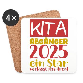 Farewell Kindergarten 2025 Gift Girls Boys - Coasters (set of 4) - white - Front
