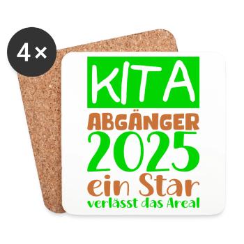 Farewell Kindergarten 2025 Gift Girls Boys - Coasters (set of 4) - white - Front