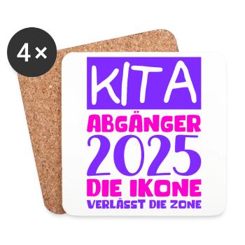 Farewell Kindergarten 2025 Gift Girl Boys - Coasters (set of 4) - white - Front