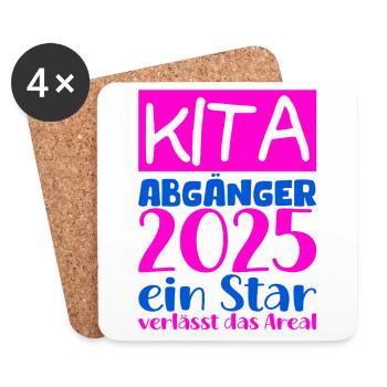 Farewell Kindergarten 2025 Gift Girls Boys - Coasters (set of 4) - white - Front