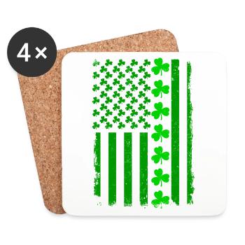 St. Patrick's Day USA Flagge - Untersetzer (4er-Set) - Weiß - Vorne