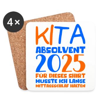 Farewell Kindergarten 2025 Gift Girl Boys - Coasters (set of 4) - white - Front