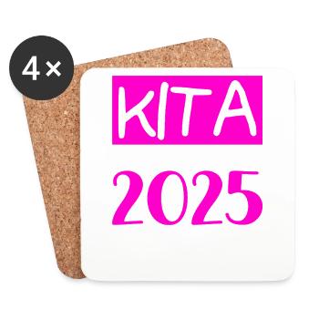 Abschied Kindergarten 2025 Geschenk Mädchen Jungen - Untersetzer (4er-Set) - Weiß - Vorne