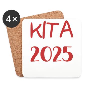 Farewell Kindergarten 2025 Gift Girl Boys - Coasters (set of 4) - white - Front