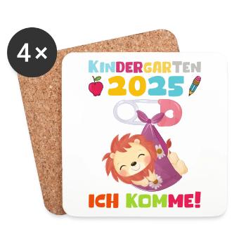 Jardin d’enfants 2025 Cadeau Kita 2025 Décoration - Dessous de verre (lot de 4) - blanc - Devant