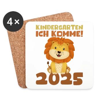 Kindergarten 2025 Kids Gift Kita 2025 Decoration - Coasters (set of 4) - white - Front