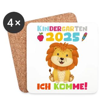 Kindergarten 2025 Kids Gift Kita 2025 Decoration - Coasters (set of 4) - white - Front