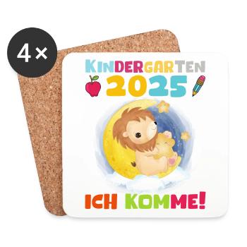 Jardin d’enfants 2025 Cadeau Kita 2025 Décoration - Dessous de verre (lot de 4) - blanc - Devant