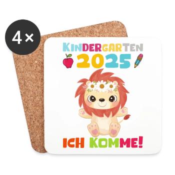 Jardin d’enfants 2025 Cadeau Kita 2025 Décoration - Dessous de verre (lot de 4) - blanc - Devant