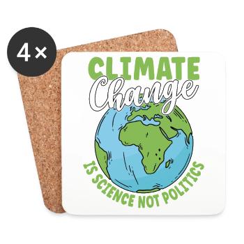 Der Klimawandel ist Wissenschaft, nicht Politik - Untersetzer (4er-Set) - Weiß - Vorne