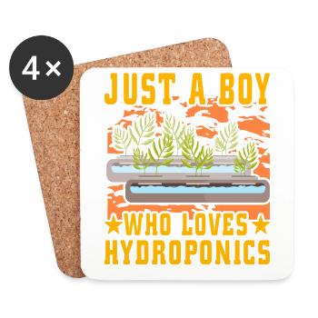Just a Boy, der Hydroponik liebt - Untersetzer (4er-Set) - Weiß - Vorne