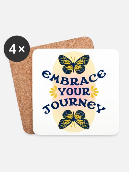 Embrace Your Journey – Schmetterling Retro - Untersetzer (4er-Set) - Weiß