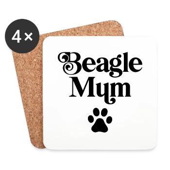 Beagle Mum - Coasters (set of 4) - white - Front