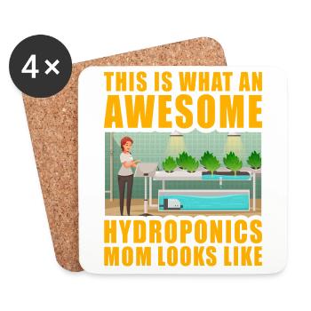 So sieht eine großartige Hydroponik-Mutter aus - Untersetzer (4er-Set) - Weiß - Vorne