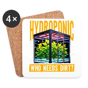 Hydroponique : qui a besoin de terre ? - Dessous de verre (lot de 4) - blanc - Devant