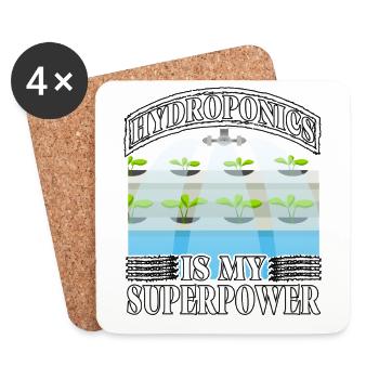 Hydroponics is my superpower - Coasters (set of 4) - white - Front