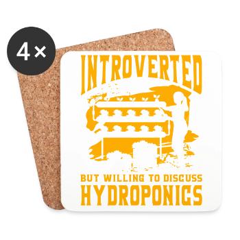 Introverted but willing to discuss Hydroponics - Coasters (set of 4) - white - Front