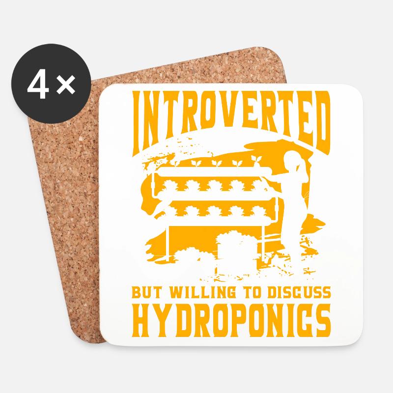 Introverti mais prêt à discuter de l’hydroponie - Dessous de verre (lot de 4) - blanc