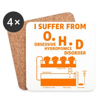 Hydroponik - Untersetzer (4er-Set) - Weiß - Vorne