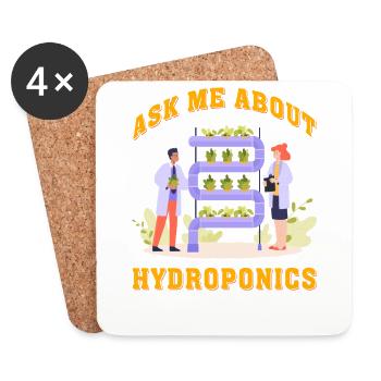Ask me about Hydroponics - Coasters (set of 4) - white - Front