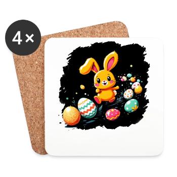 Osterhase - Untersetzer (4er-Set) - Weiß - Vorne