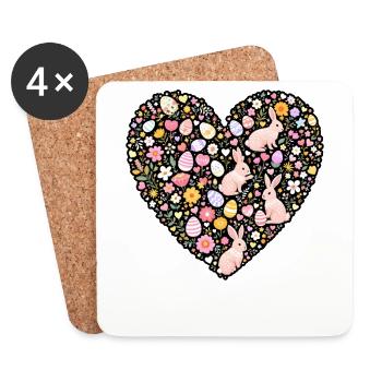 Easter Heart - Coasters (set of 4) - white - Front